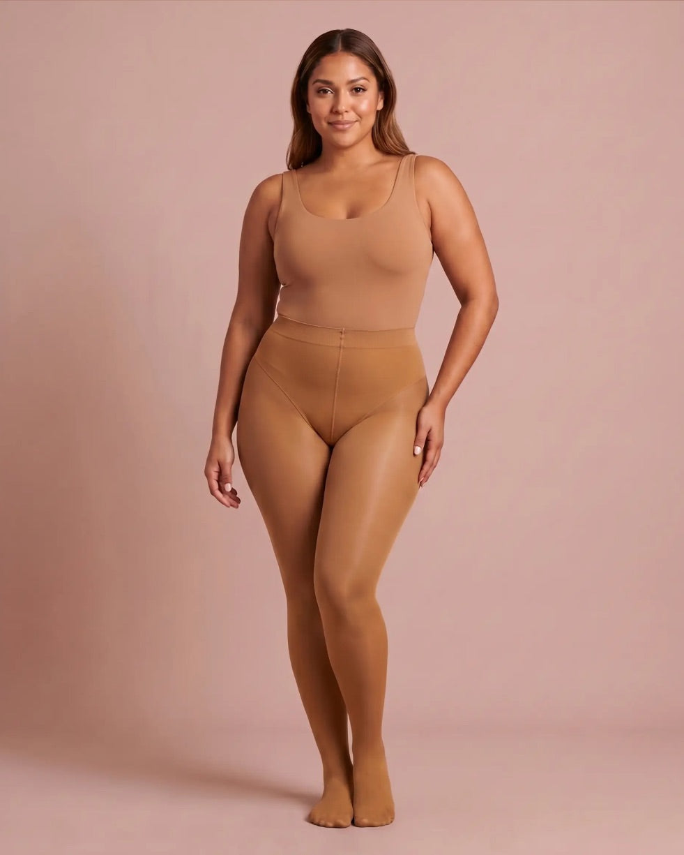 Rip-Resistant Sheer Tights — Tan